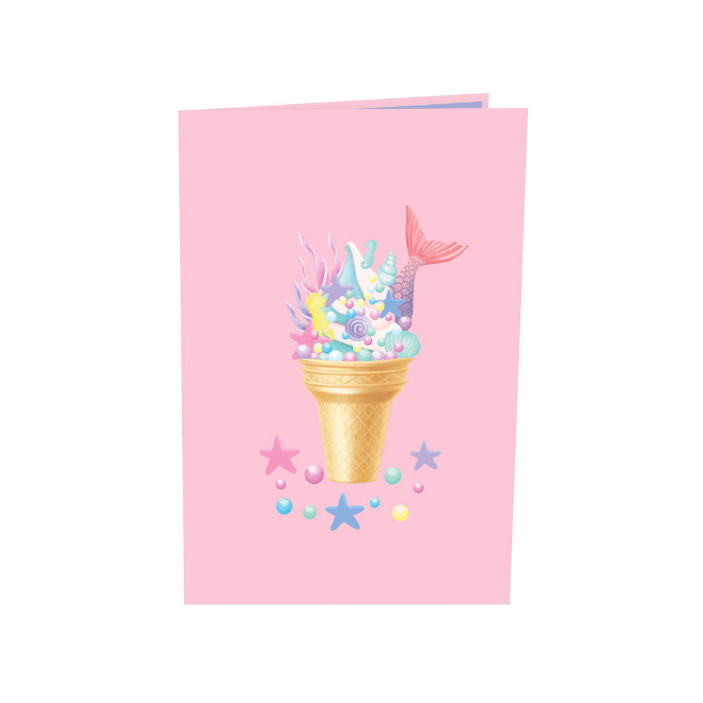 Mermaid Icecream 3D Pop Up Greeting Card