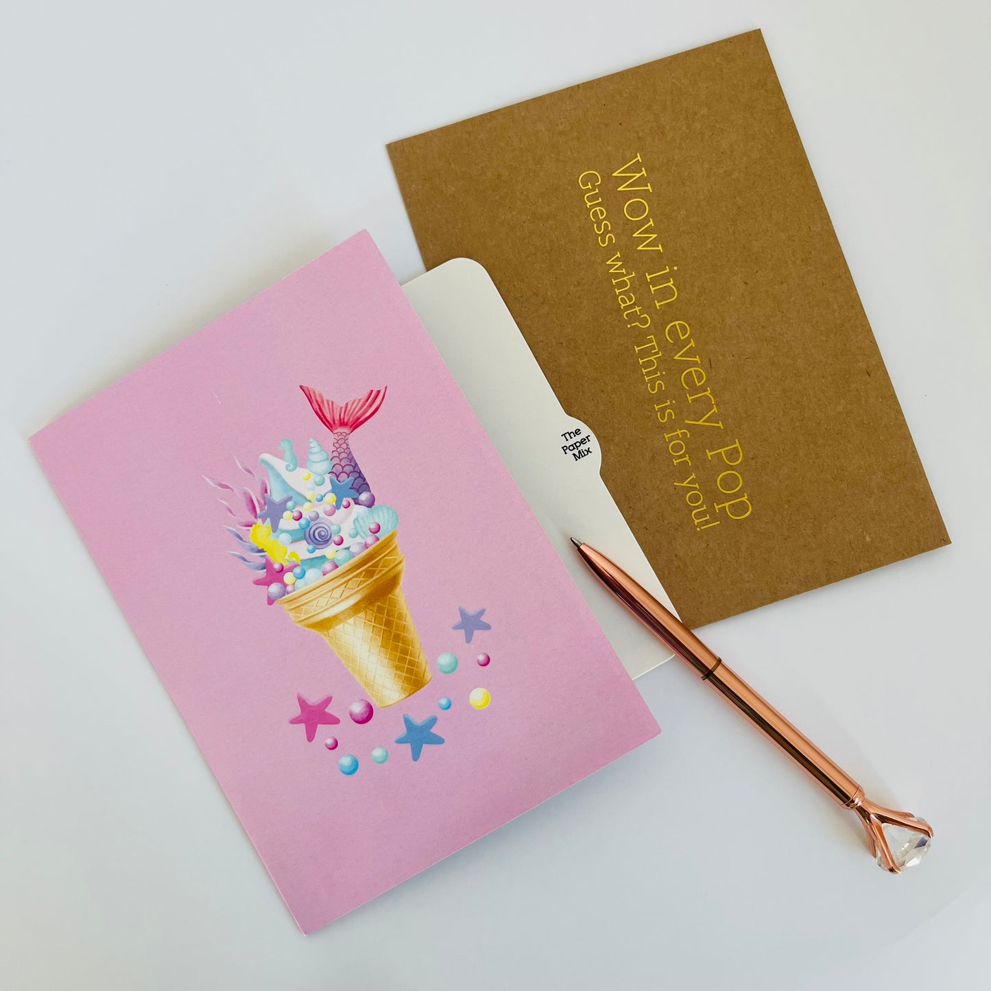 Mermaid Icecream 3D Pop Up Greeting Card