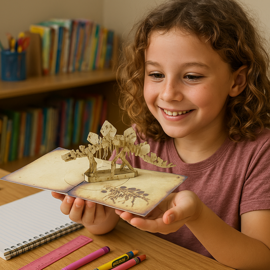 Dinosaur Skeleton 3D Pop Up Greeting Card