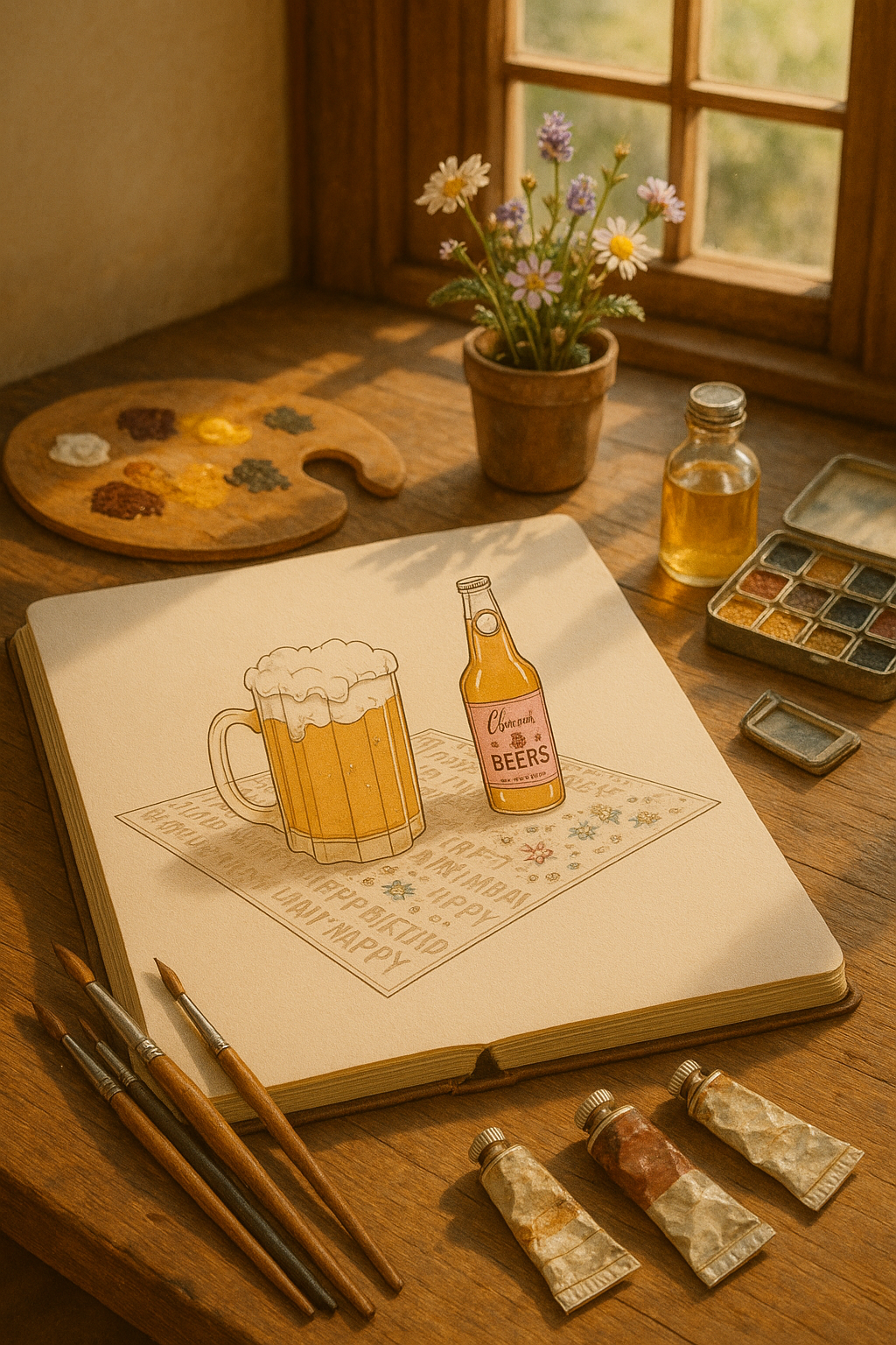 Beer Time 3D Pop Up Greeting Card
