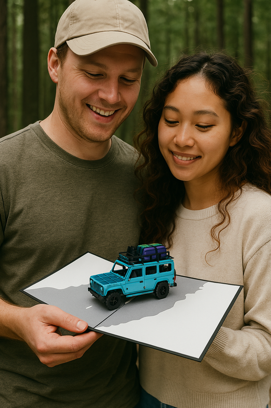 Adventure on Wheels 3D Pop Up Greeting Card