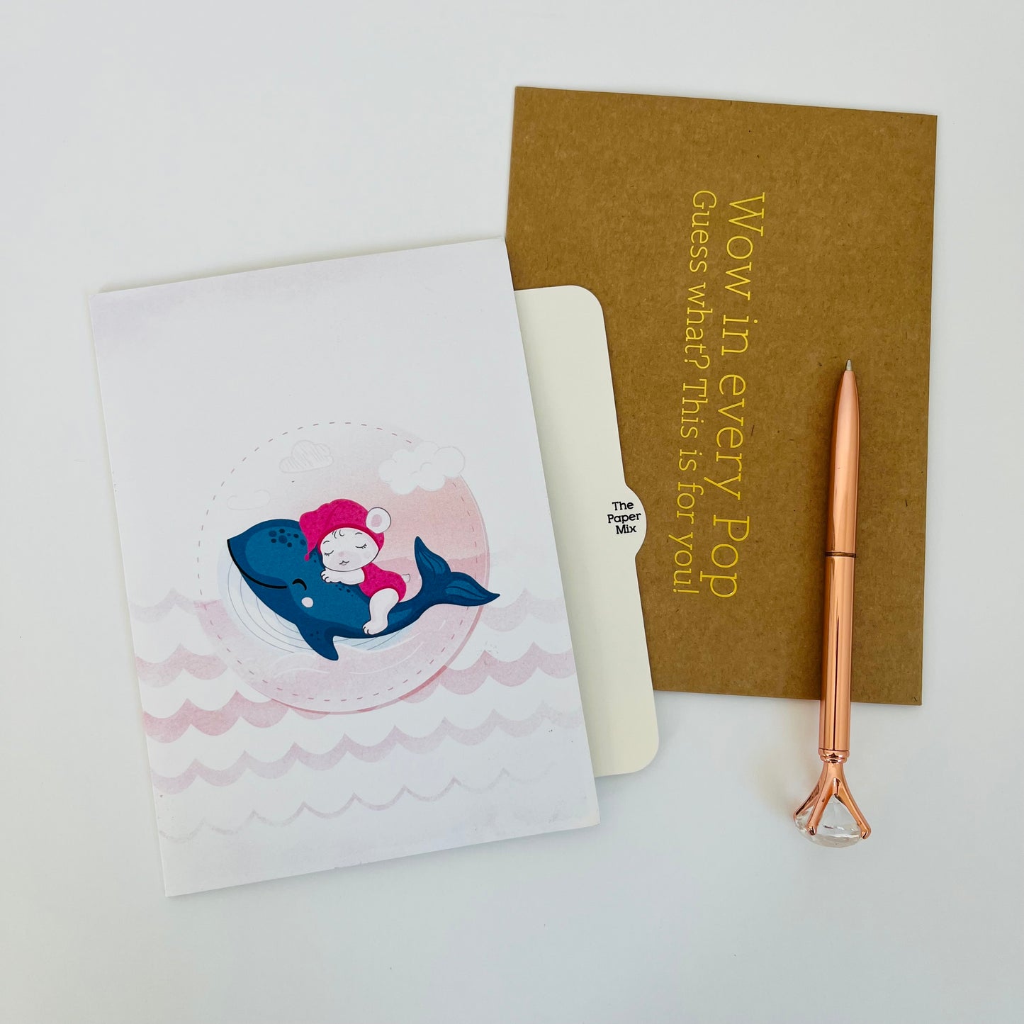 Baby on Dolphin 3D Pop Up Greeting Card