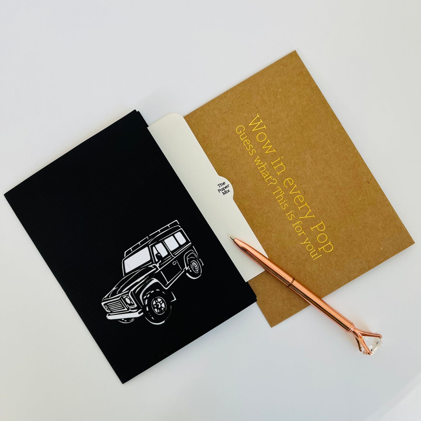 Blue Jeep 3D Pop Up Greeting Card