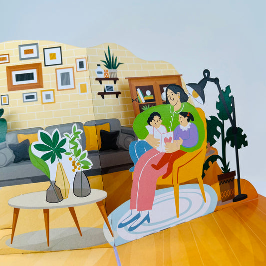 Story Time Snuggle 3D Pop Up Greeting Card