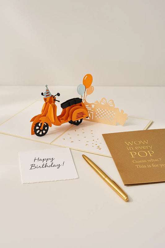 Vespa Adventure 3D Pop Up Greeting Card