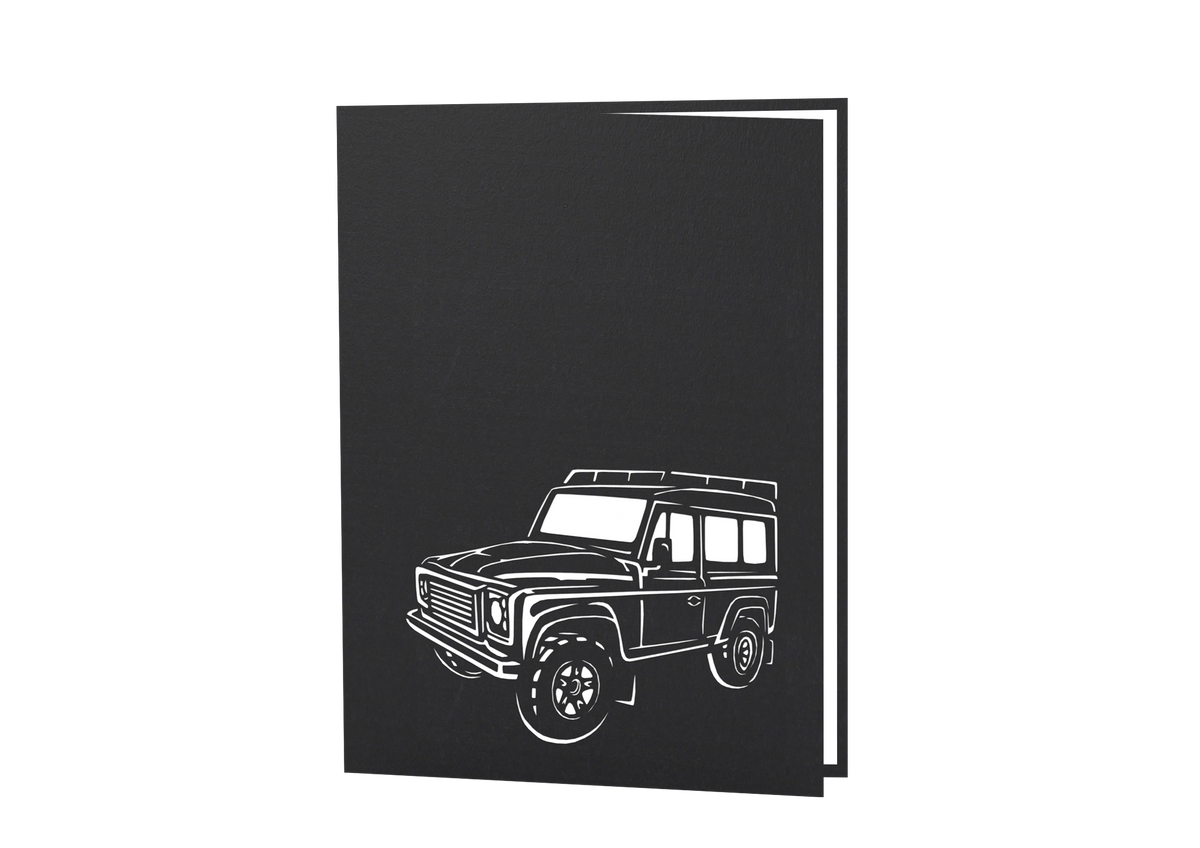 Blue Jeep 3D Pop Up Greeting Card