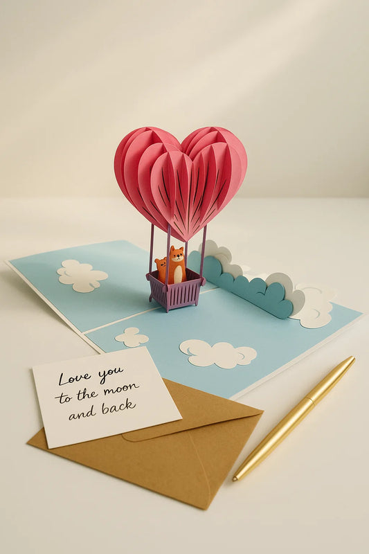 Love Air Balloon 3D Pop Up Greeting Card