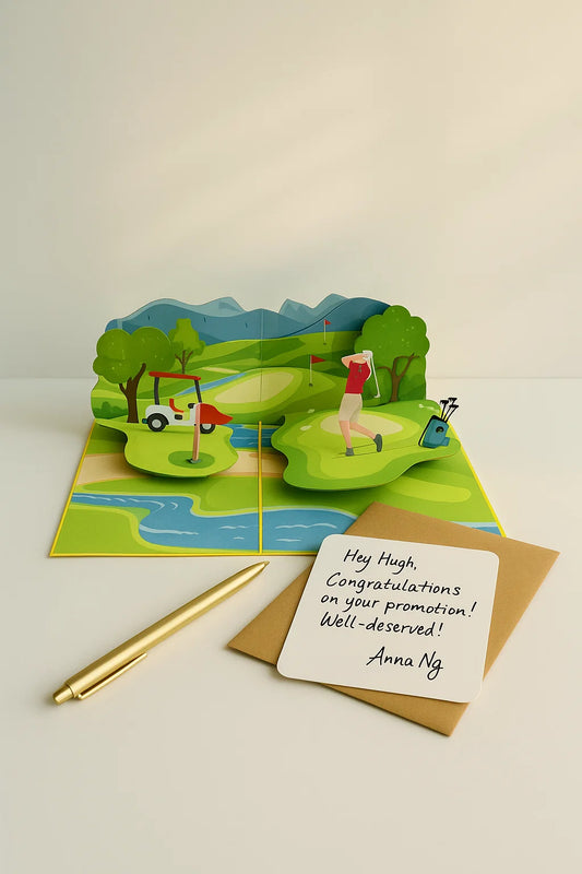 Golf Time 3D Pop Up Greeting Card