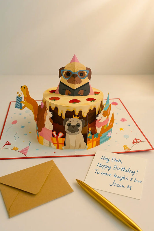 Puppy Party 3D Pop Up Greeting Card