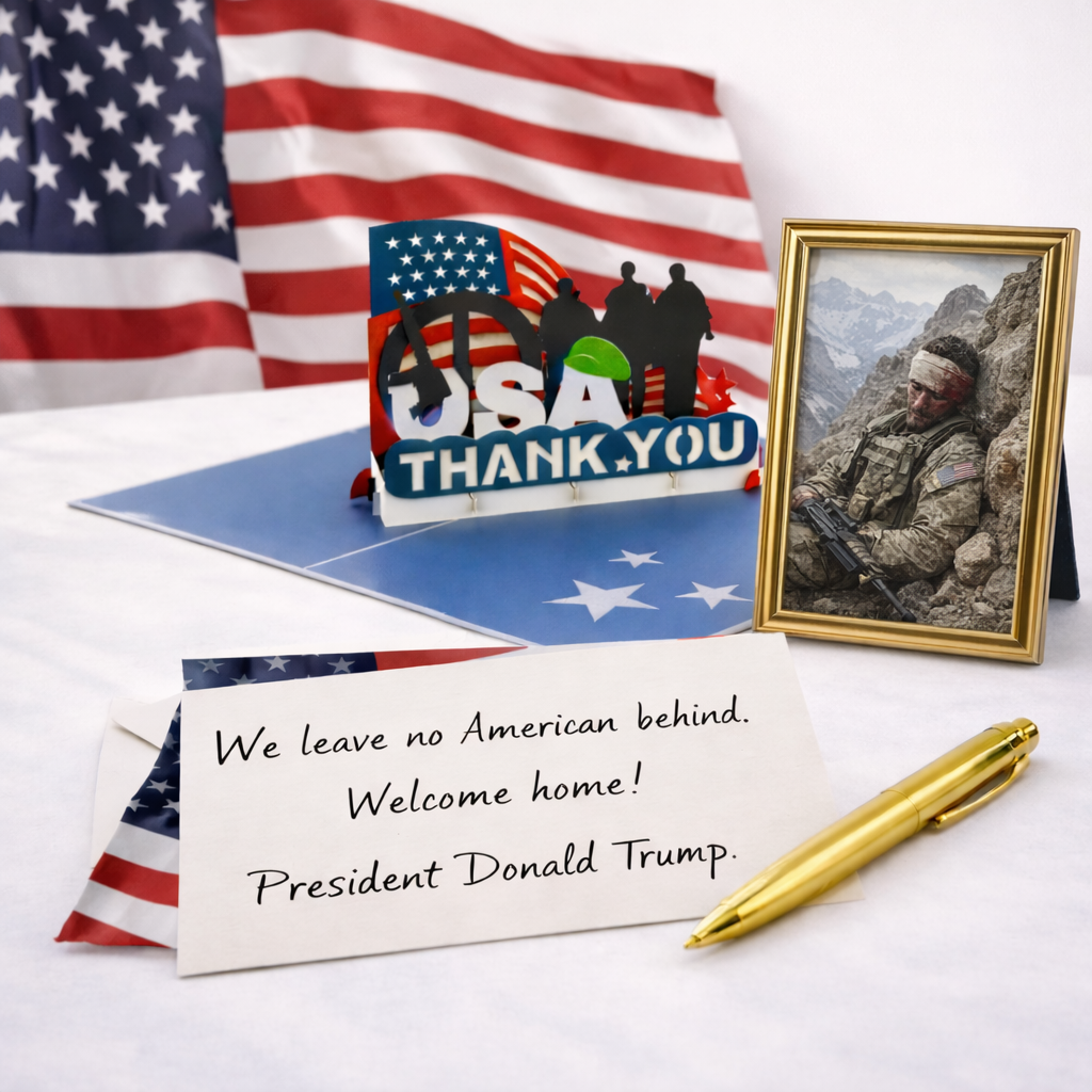Military USA Thank You 3D Pop Up Card