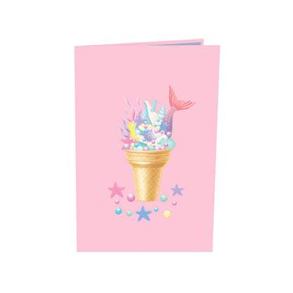 Mermaid Icecream 3D Pop Up Greeting Card