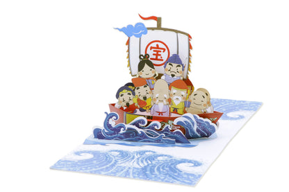 Seven Gods of Fortune 3D Pop Up Card