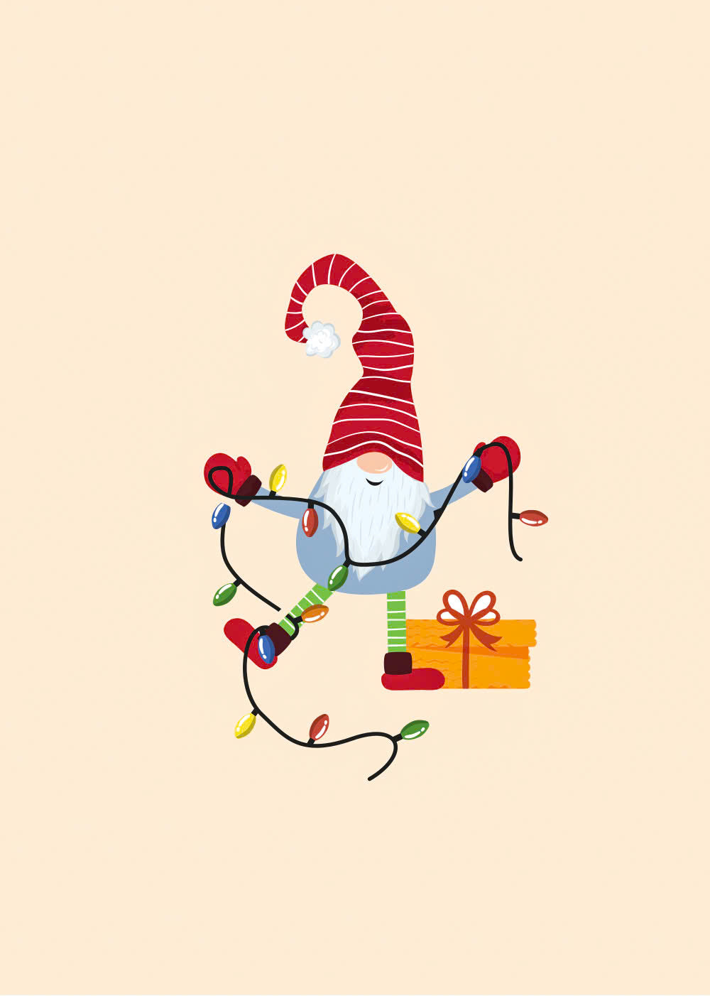 Gnomes Decorating Christmas Tree 3D Pop Up Card
