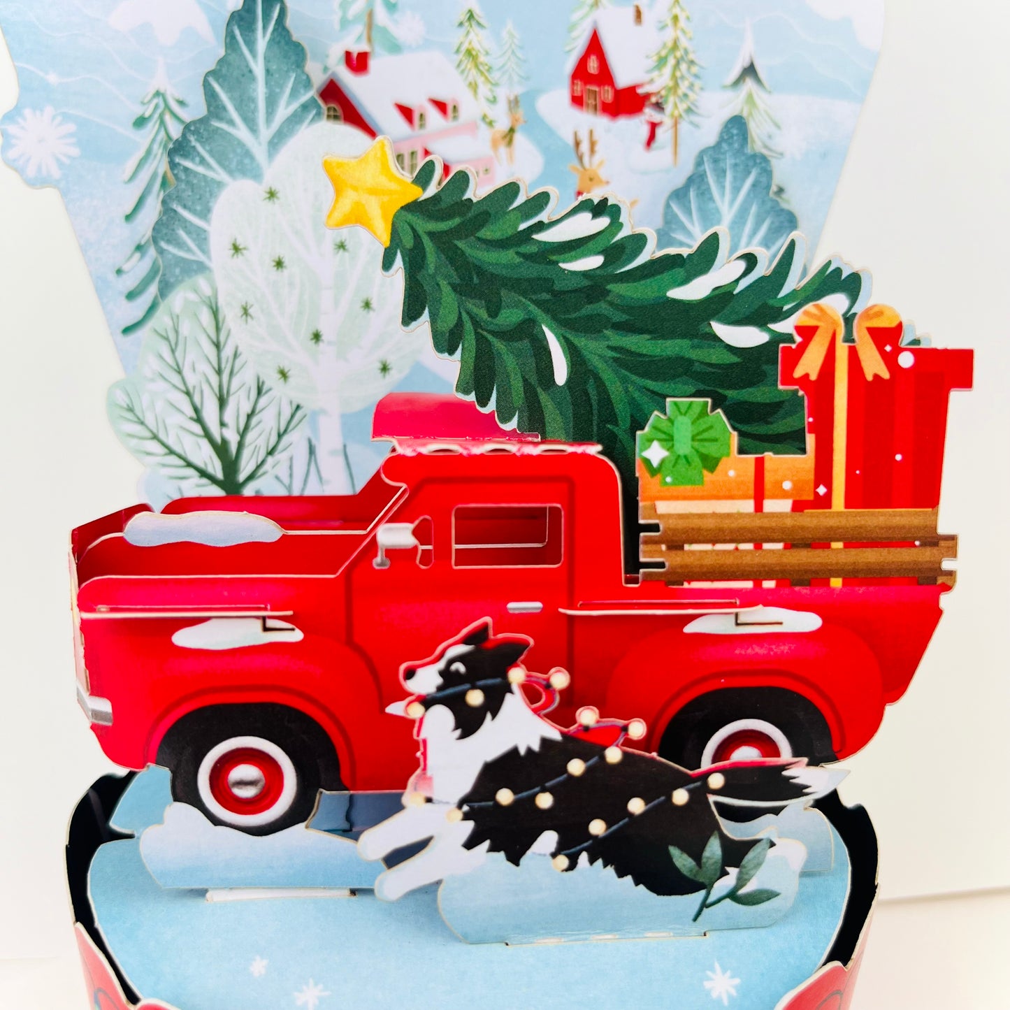 Merry Christmas Truck with Puppy 3D Pop Up Greeting Card