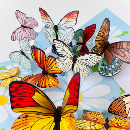 Butterfly Garden 3D Pop Up Greeting Card