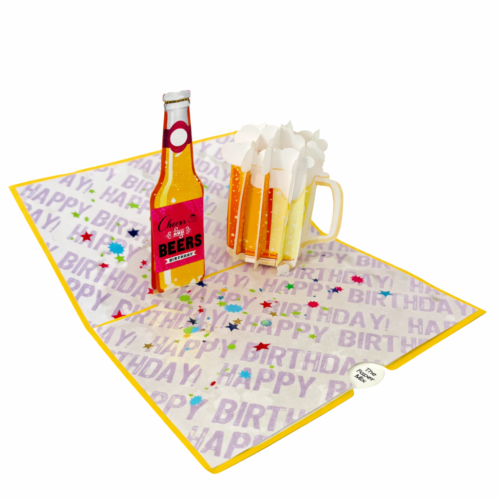 Beer Time 3D Pop Up Greeting Card