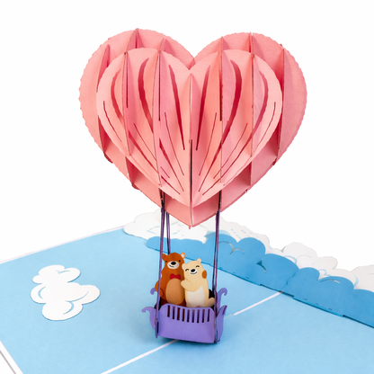 Love Air Balloon 3D Pop Up Greeting Card