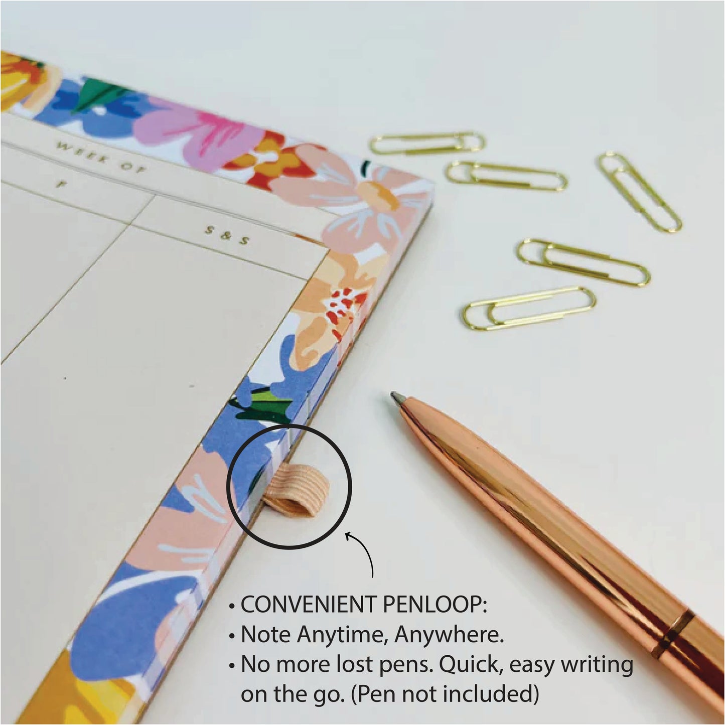 PERFECT PLANNER NOTEPAD with MAGNET and PENLOOP