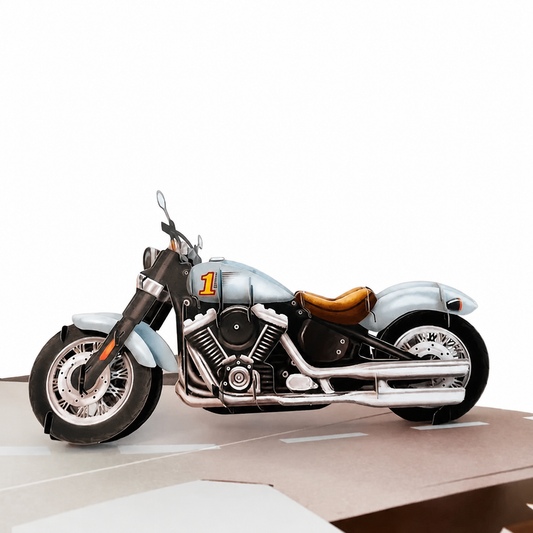 Motorcycle Race Ready 3D Pop Up Greeting Card
