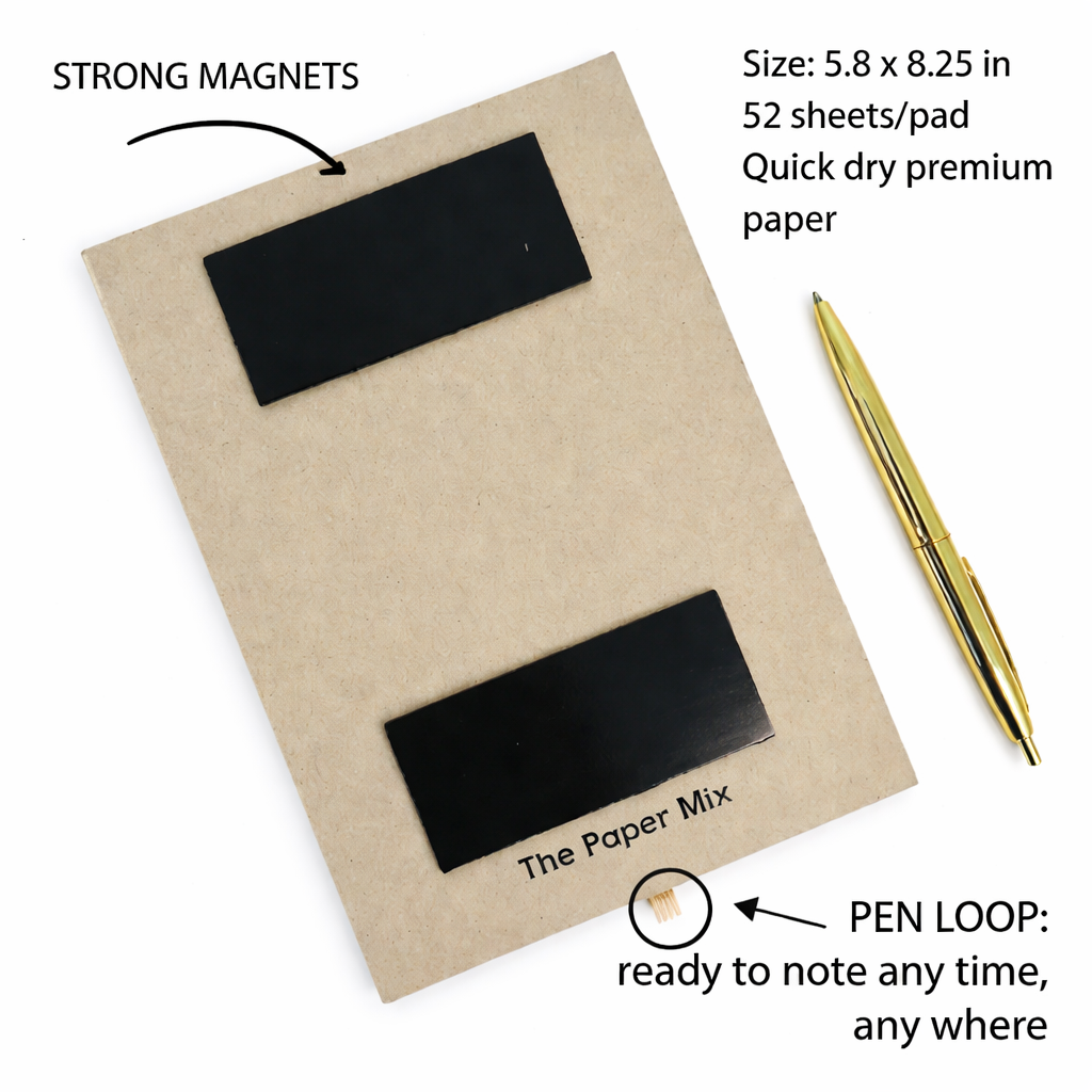 MAGNETIC NOTEPADS for REFRIGERATOR with PEN HOLDER