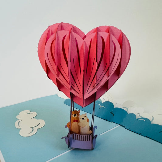 Love Air Balloon 3D Pop Up Greeting Card