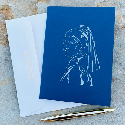 Girl with a Pearl Earring 3D Pop Up Greeting Card