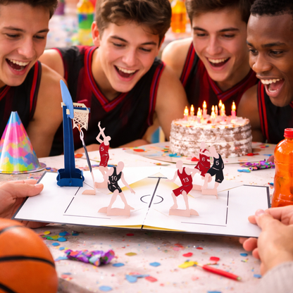 Basketball Players 3D Pop Up Card