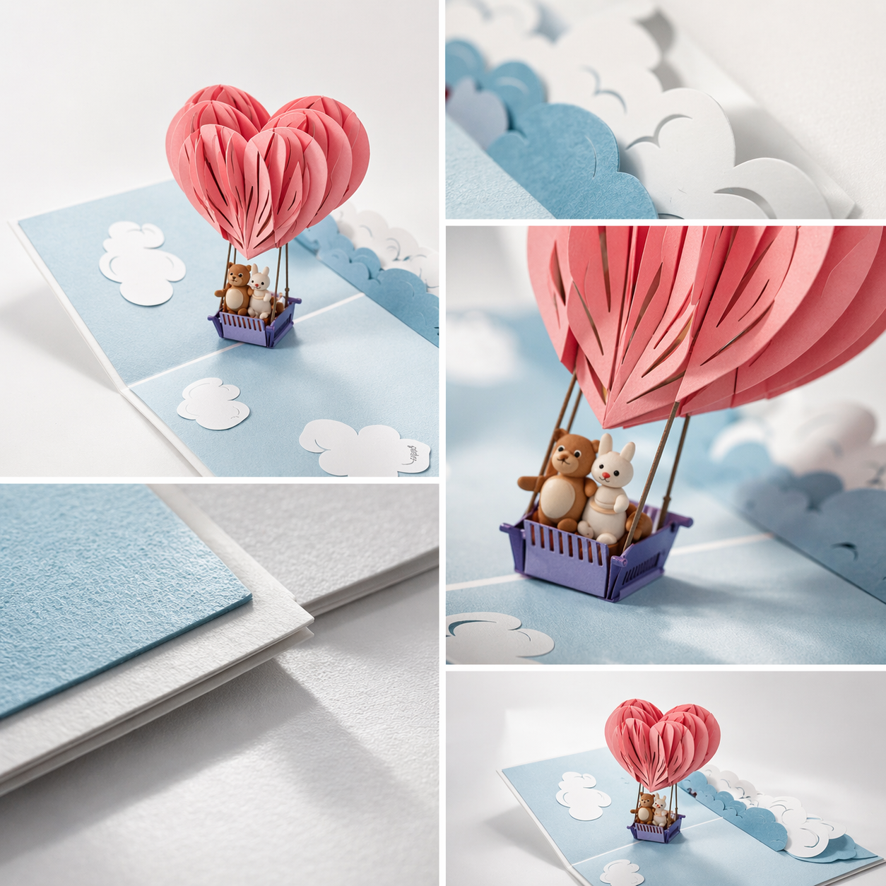 Love Air Balloon 3D Pop Up Greeting Card