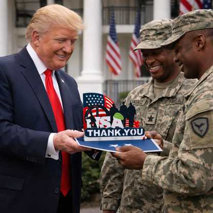 Military USA Thank You 3D Pop Up Card