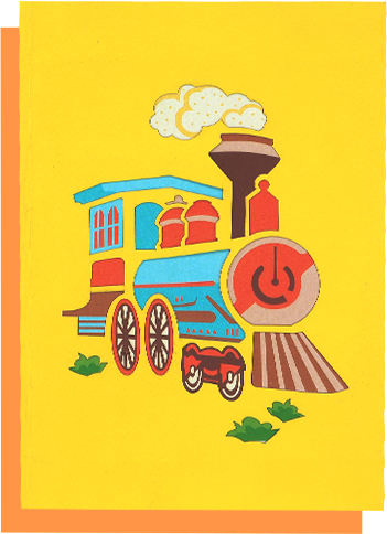 Love Train 3D Pop Up Greeting Card