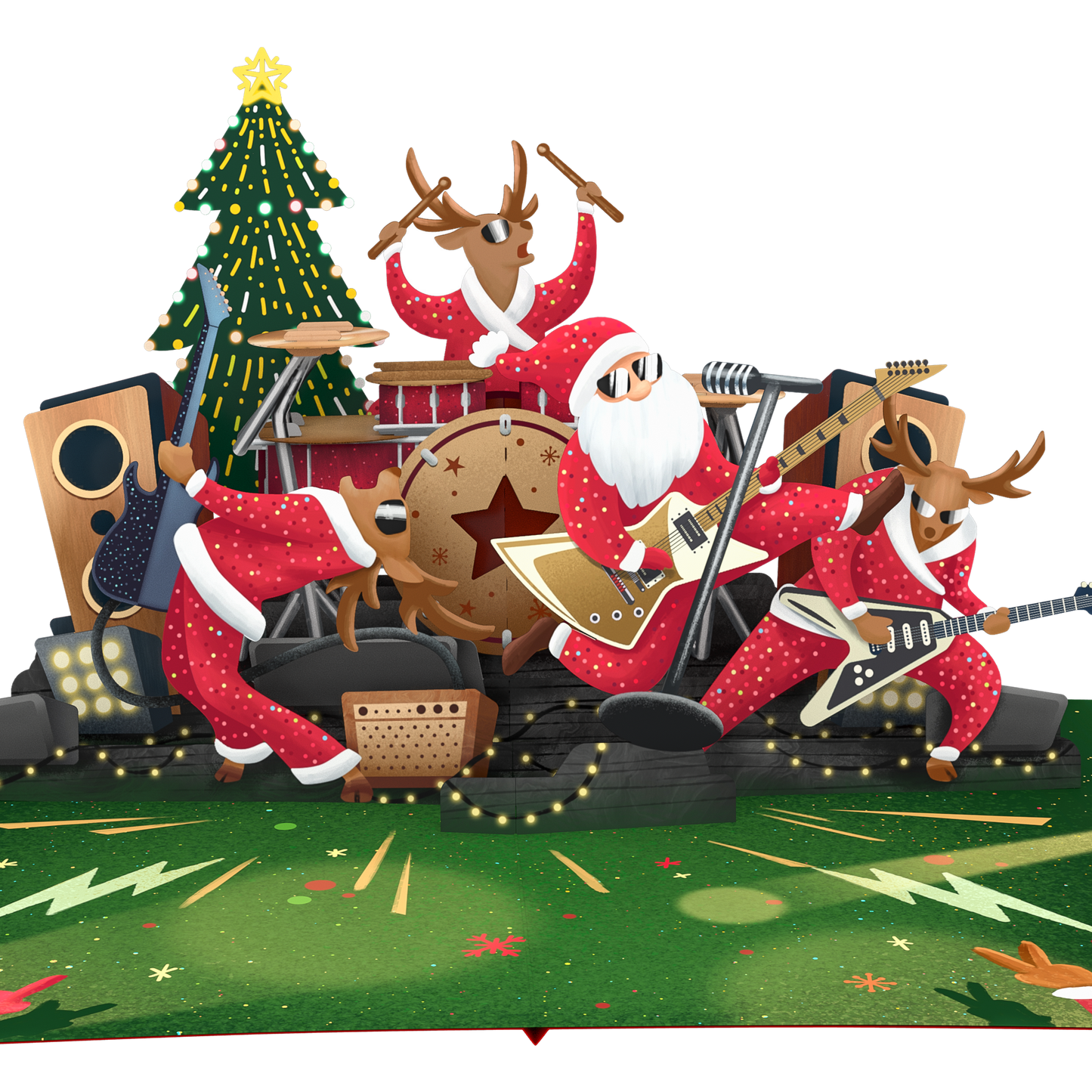 Christmas Dance Rock and Roll 3D Pop Up Card