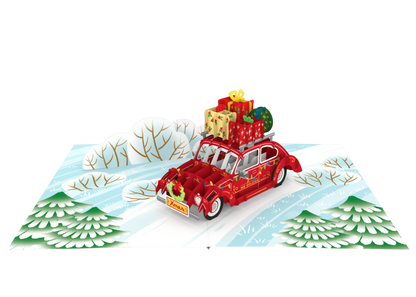 Christmas Gift Car 3D Pop Up Card