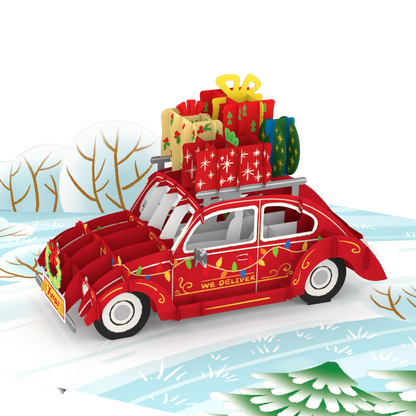 Christmas Gift Car 3D Pop Up Card