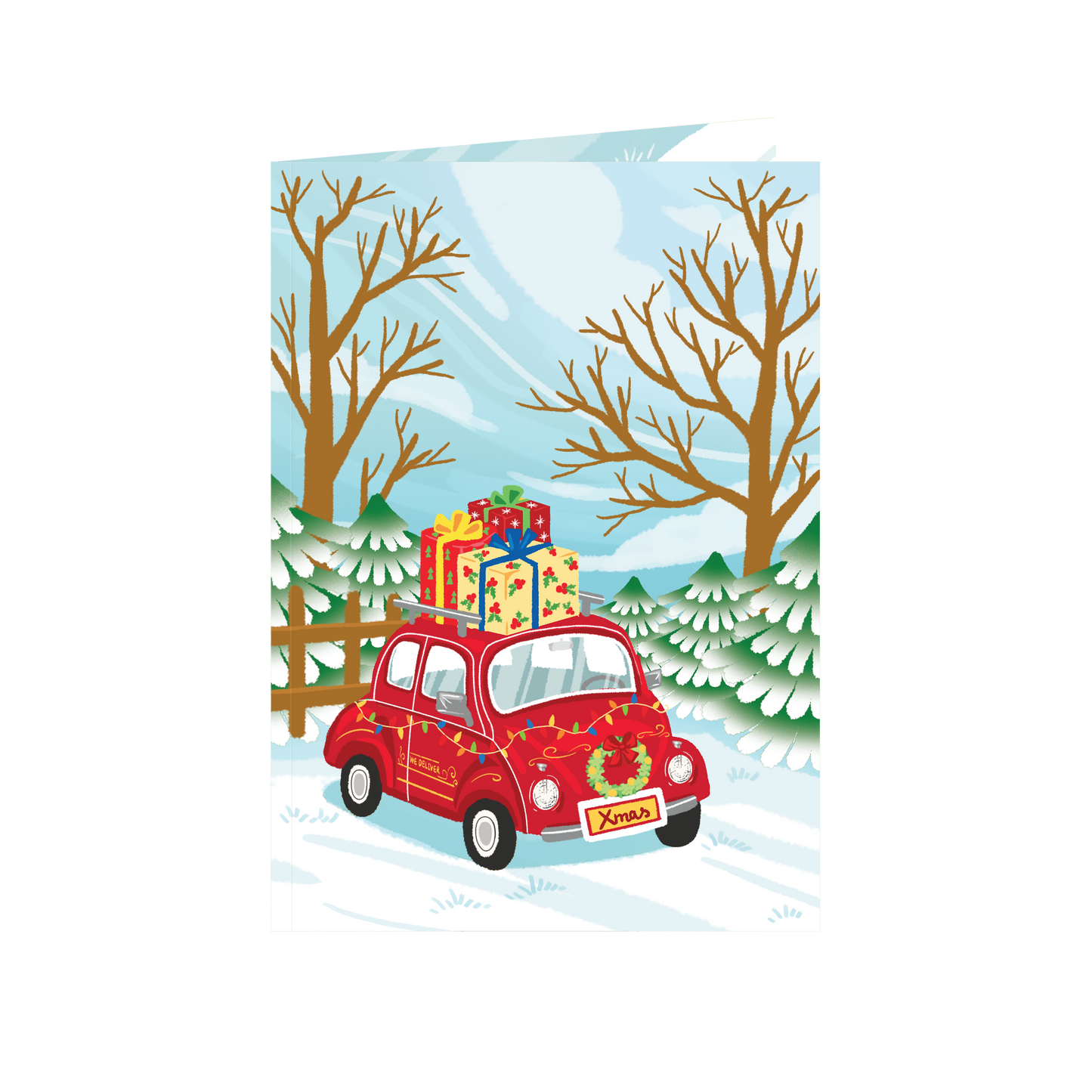 Christmas Gift Car 3D Pop Up Card