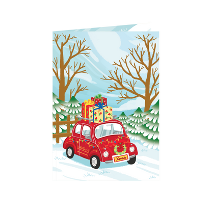 Christmas Gift Car 3D Pop Up Card