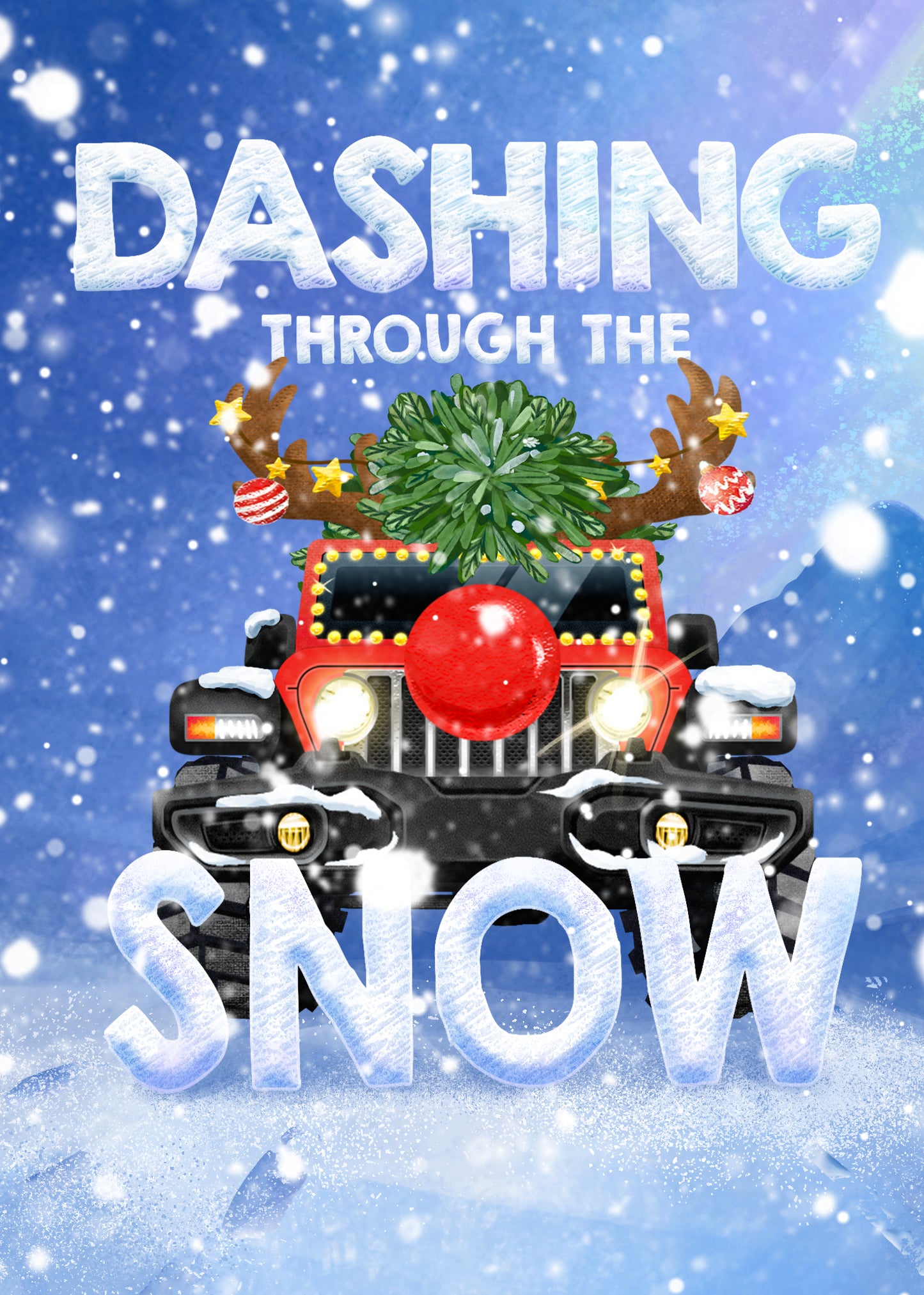 Christmas Tree on Truck 3D Pop Up Card