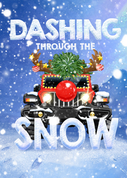 Christmas Tree on Truck 3D Pop Up Card