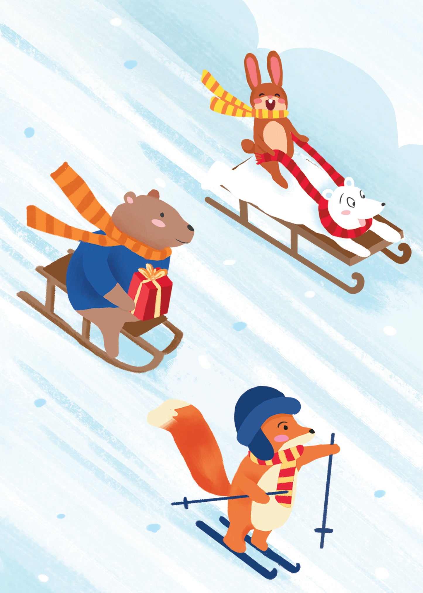Let's Ski in Christmas 3D Pop Up Card