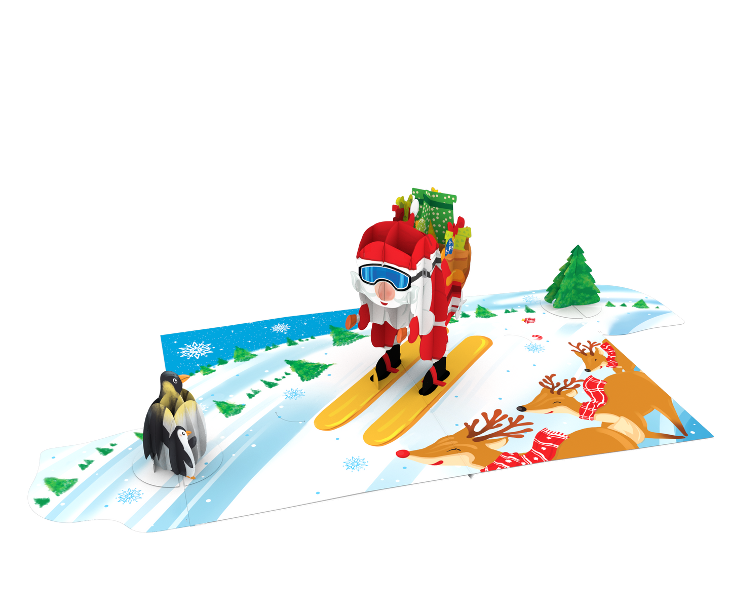 Ski With Santa 3D Pop Up Card