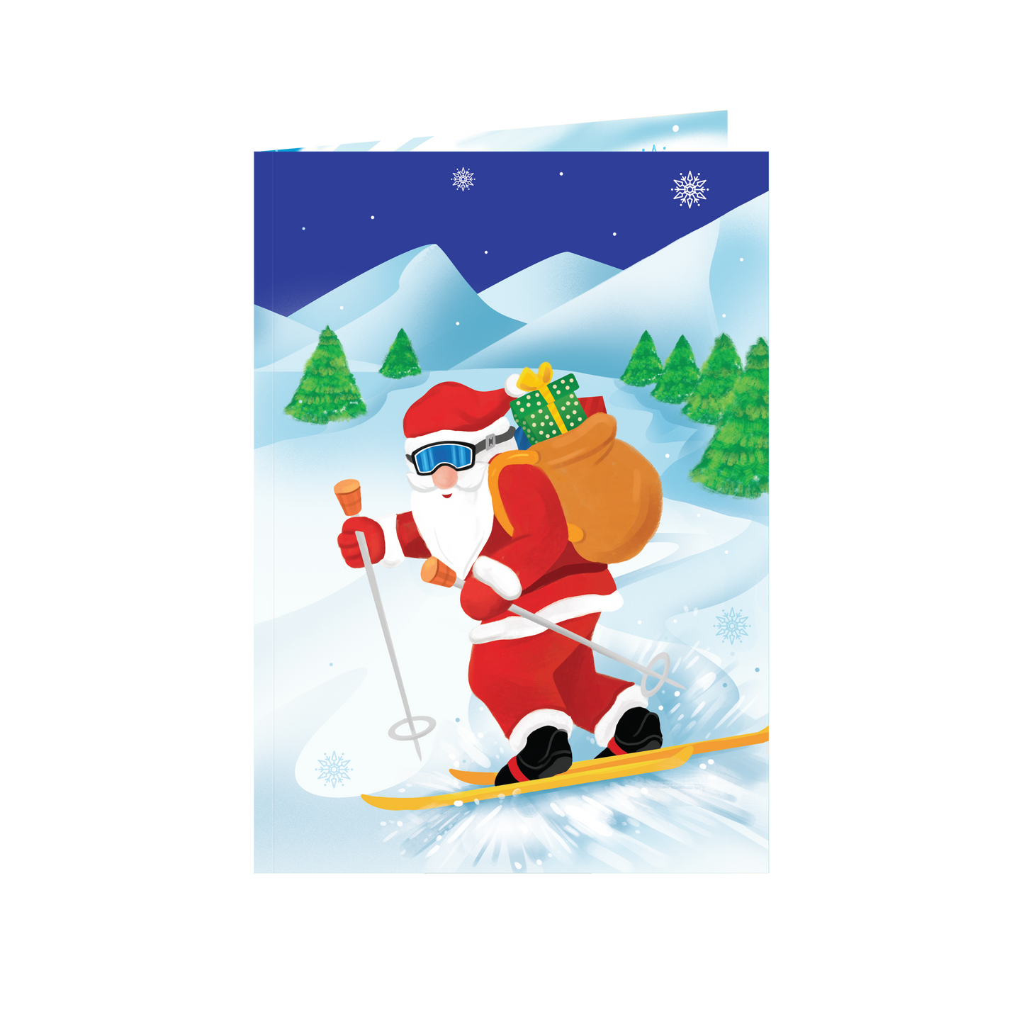 Ski With Santa 3D Pop Up Card
