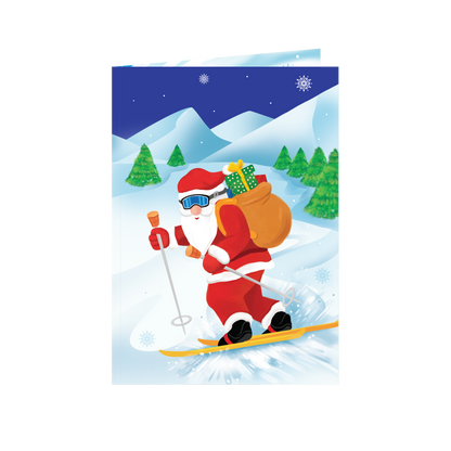 Ski With Santa 3D Pop Up Card