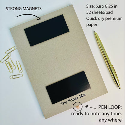 MIDSIZE MAGIC NOTEPAD with MAGNET and PENLOOP