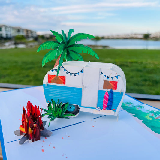 Camper Cutie 3D Pop Up Greeting Card