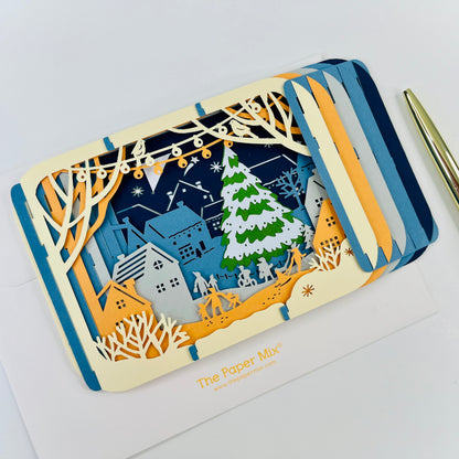 Holiday Night 3D Pop Up Greeting Card