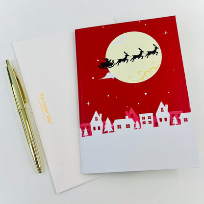 Santa Claus Lying on Floor 3D Pop Up Greeting Card