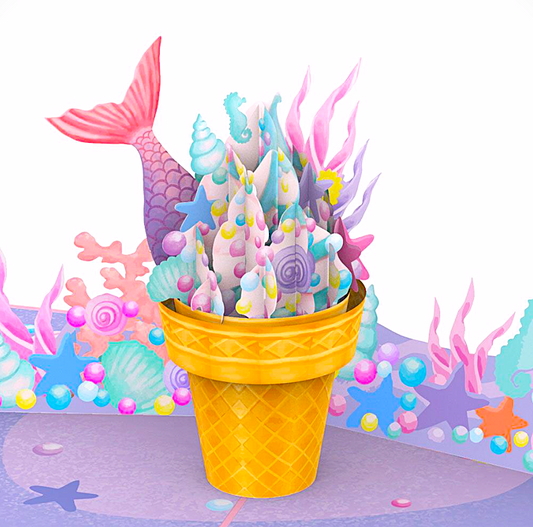 Mermaid Icecream 3D Pop Up Greeting Card