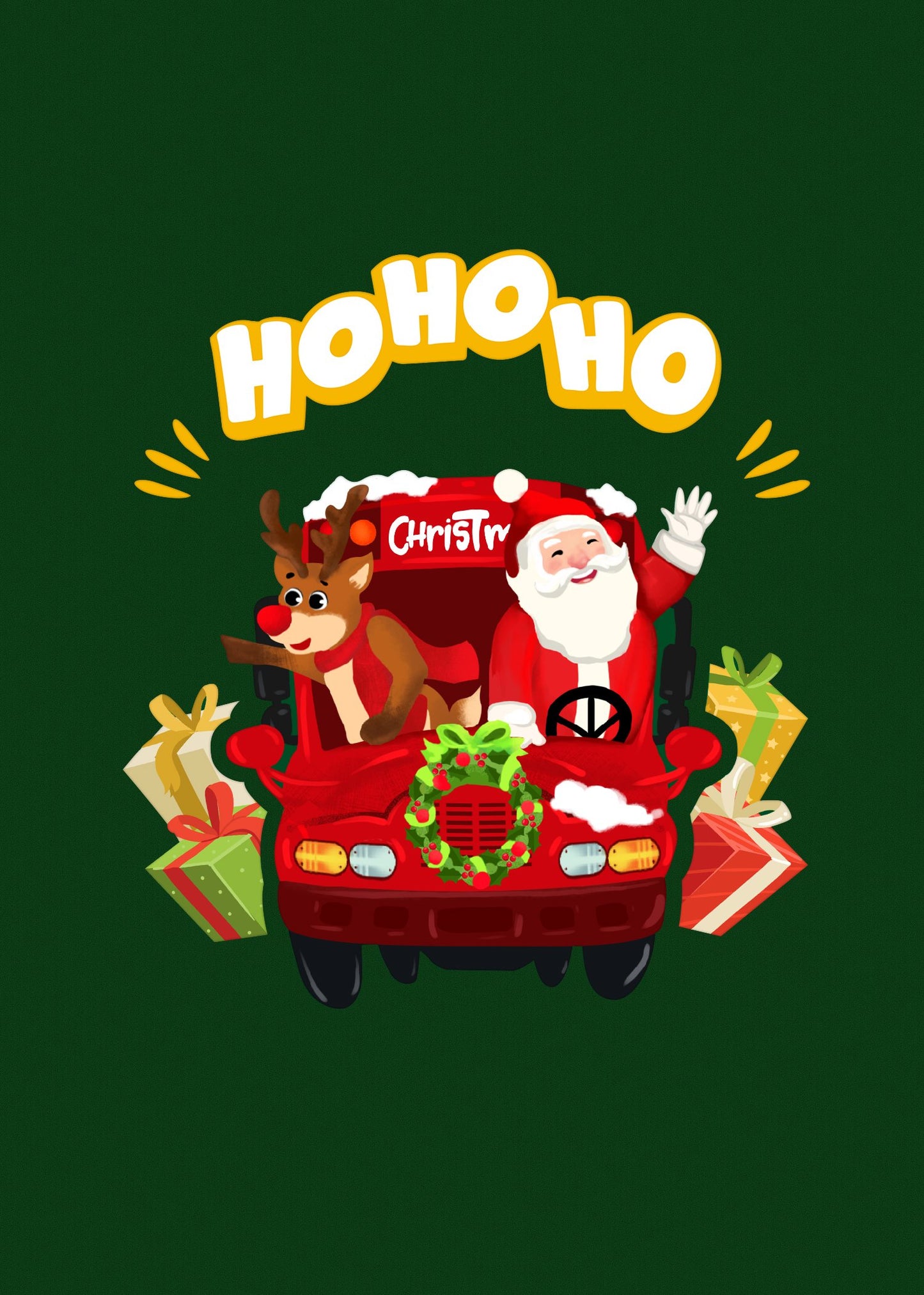 Santa Bus in Christmas 3D Pop Up Card