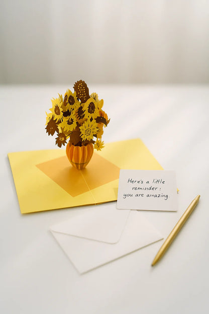 Sunflowers by Van Gogh 3D Pop Up Greeting Card