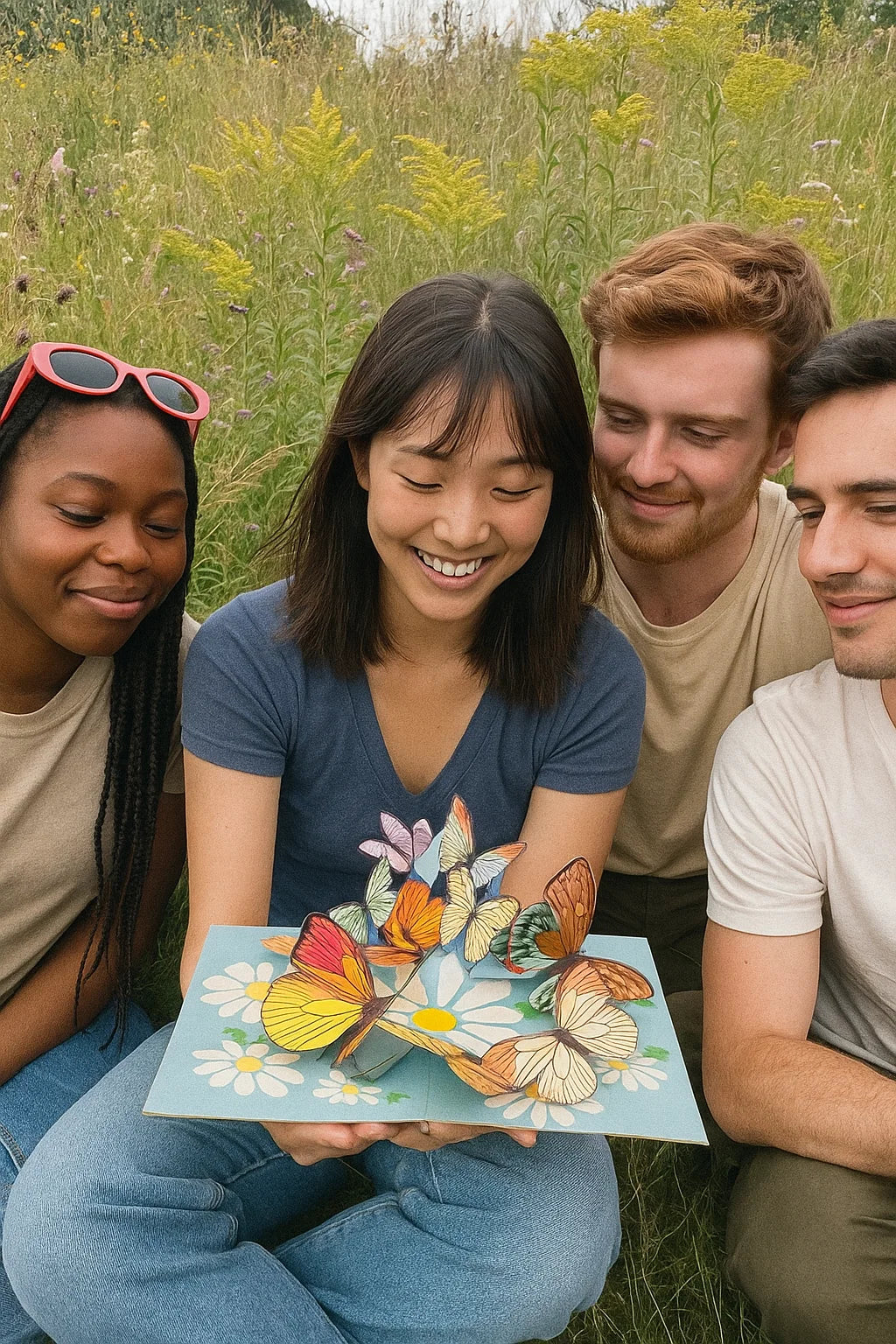 Butterfly Garden 3D Pop Up Greeting Card