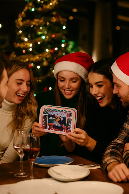 Christmas Holiday Night with Cats 3D Pop Up Greeting Card